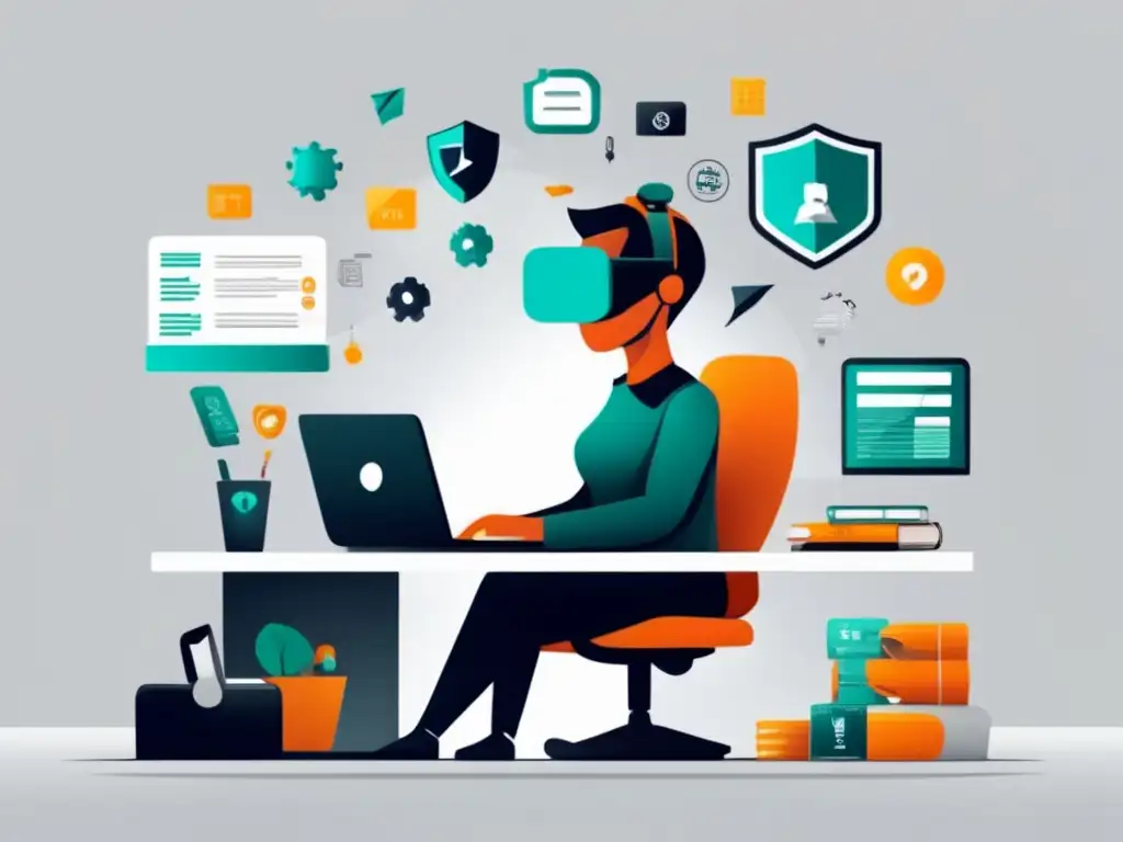 Freelancer protegido por escudo financiero Freelancer protegido con escudo: simbolizando la importancia de la protección financiera para freelancers