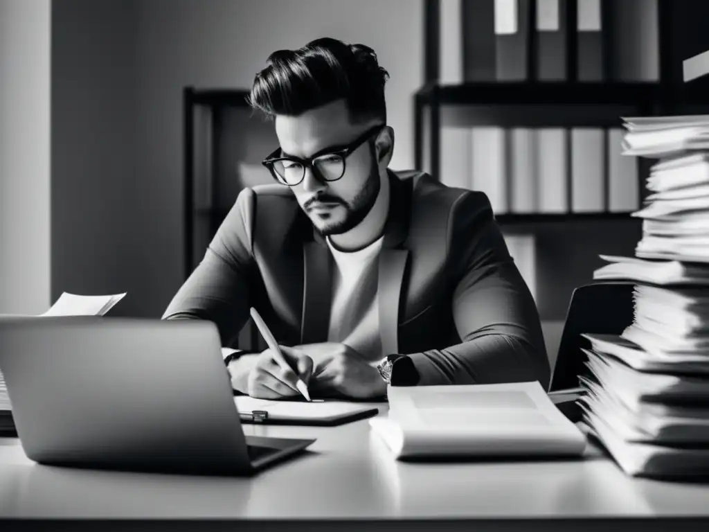 Freelancer revisando contratos Freelancer revisando contratos: proteger trabajo, detalles contractuales