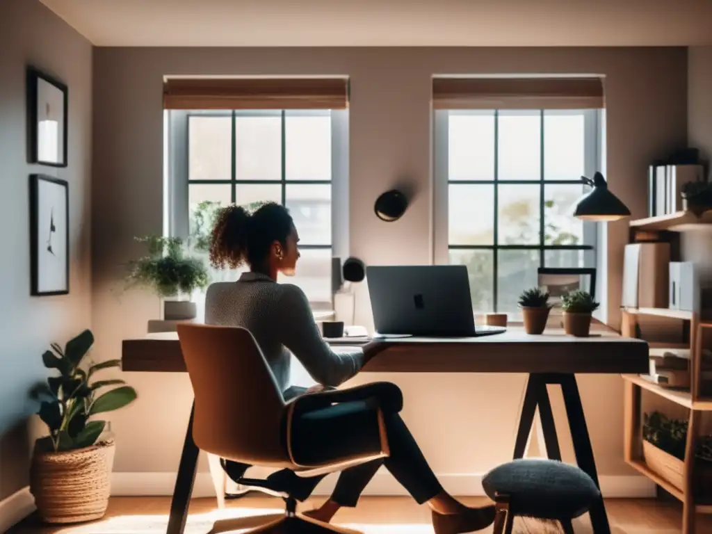 Freelancer seguro en oficina acogedora Freelancer trabajando en acogedora oficina en casa: seguros de renta para freelancers