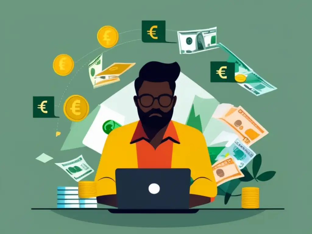 Freelancer trabajando con monedas fluctuantes Estrategias para proteger ingresos como freelancer con cambio de monedas y enfoque claro