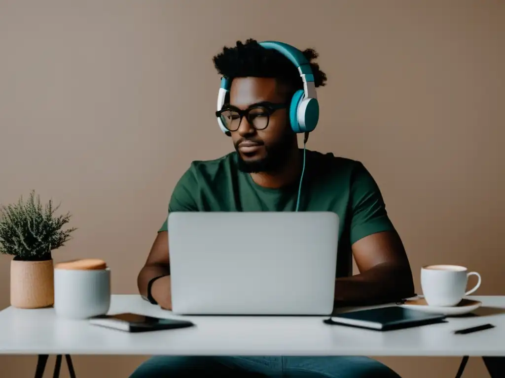Freelancer productivo en escritorio organizado Opciones de crédito para freelancers trabajando eficientemente