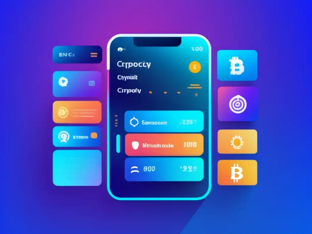 Interfaz minimalista de billetera digital futurista Futuro de pagos: criptomonedas para freelancers
