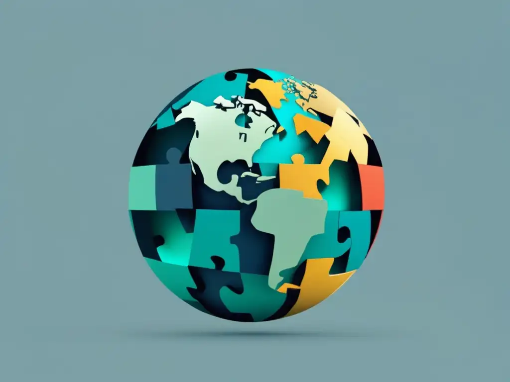 Economía global y negocios freelance Impacto de la economía mundial en negocios freelance: globo de puzzle interconectado y adaptable