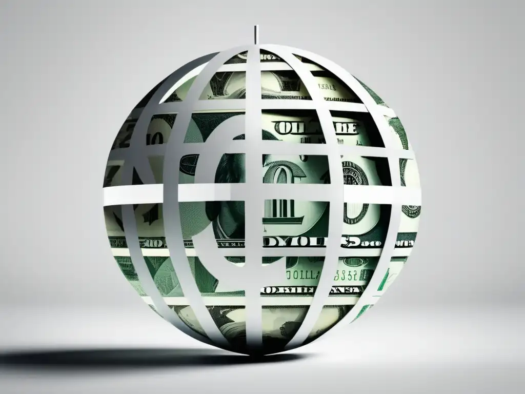 Globo de monedas: símbolos de divisas en un mundo global Ventajas de ser freelancer en economía global