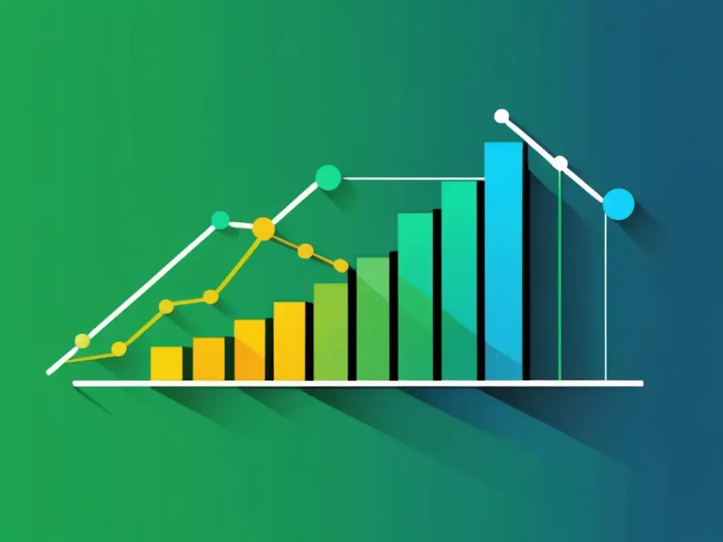 Gráfico de crecimiento financiero Gráfico ascendente vibrante que simboliza el crecimiento financiero, representando logros y la palabra clave