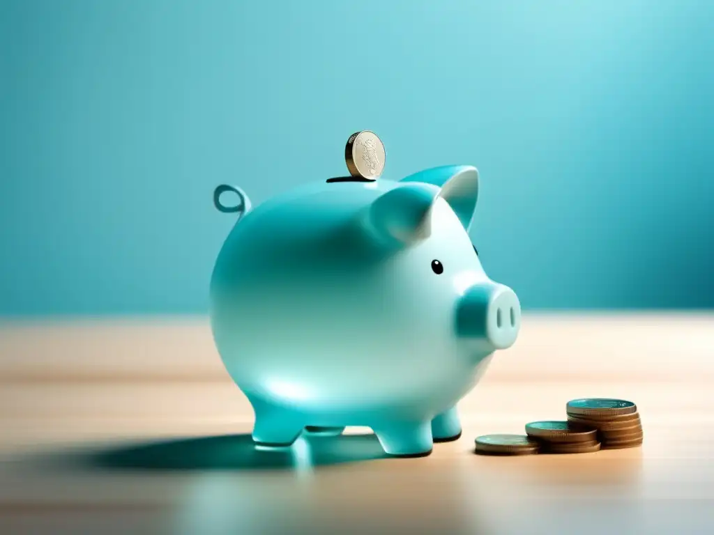 Ahorro de emergencia Ahorro para freelancers: Piggy bank en mesa de madera