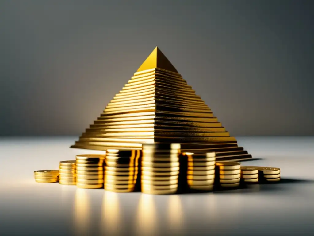 Imagen de estabilidad financiera con monedas doradas Colchón financiero para freelancers: imagen 8k ultradetallada con diseño minimalista y fondo blanco