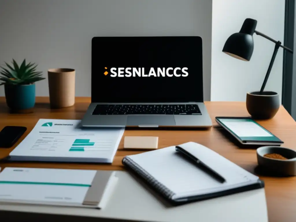 Escritorio organizado para manejo de clientes morosos Escritorio minimalista: Gestión de clientes morosos para freelancers