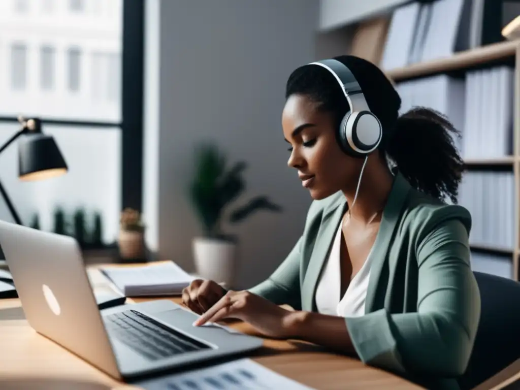 Freelancer en escritorio organizado con documentos financieros Ejemplos de gestión financiera exitosa para freelancers