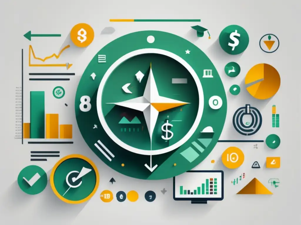 Iconos financieros minimalistas Estrategias de inversión pasiva para freelancers con símbolos financieros y estilo minimalista