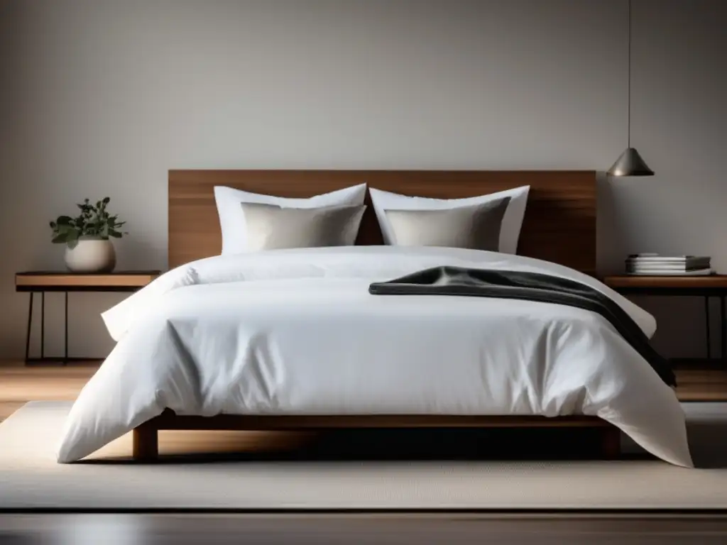 Habitación tranquila con cama y dinero Dormitorio minimalista con colchón financiero para freelancers