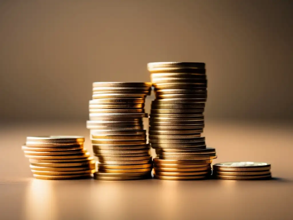 Finanzas personales y profesionales: pila de monedas Beneficios colchón financiero freelancers