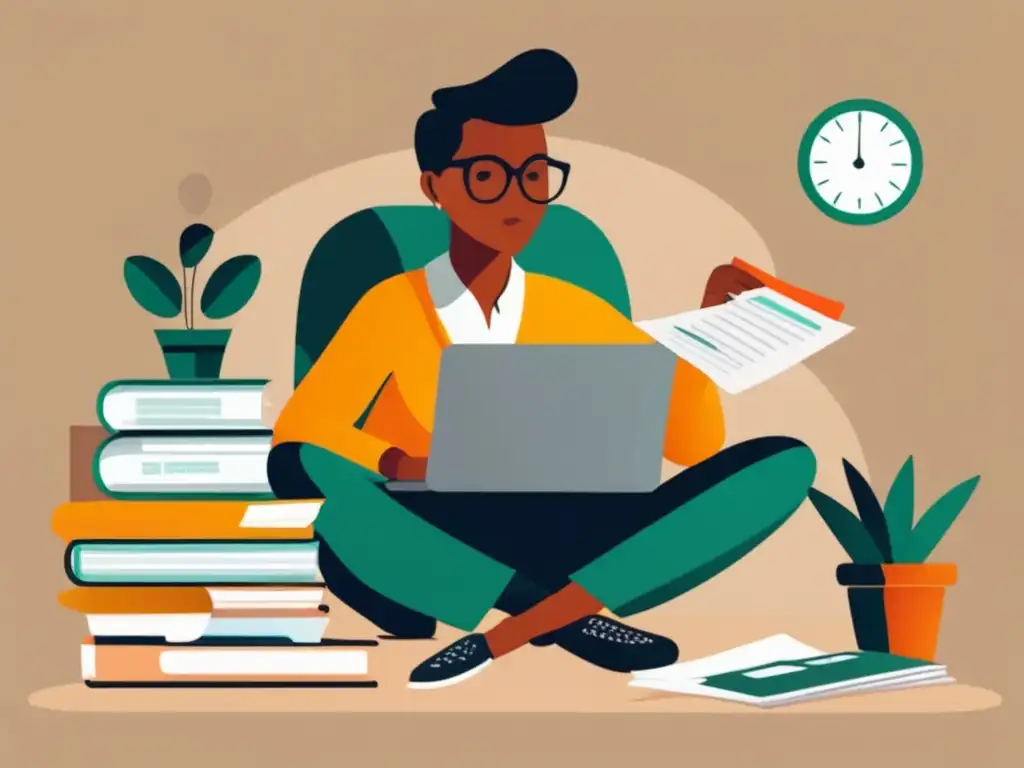 Revisión de crédito y responsabilidad Historial crediticio del freelancer examinando informe en la laptop