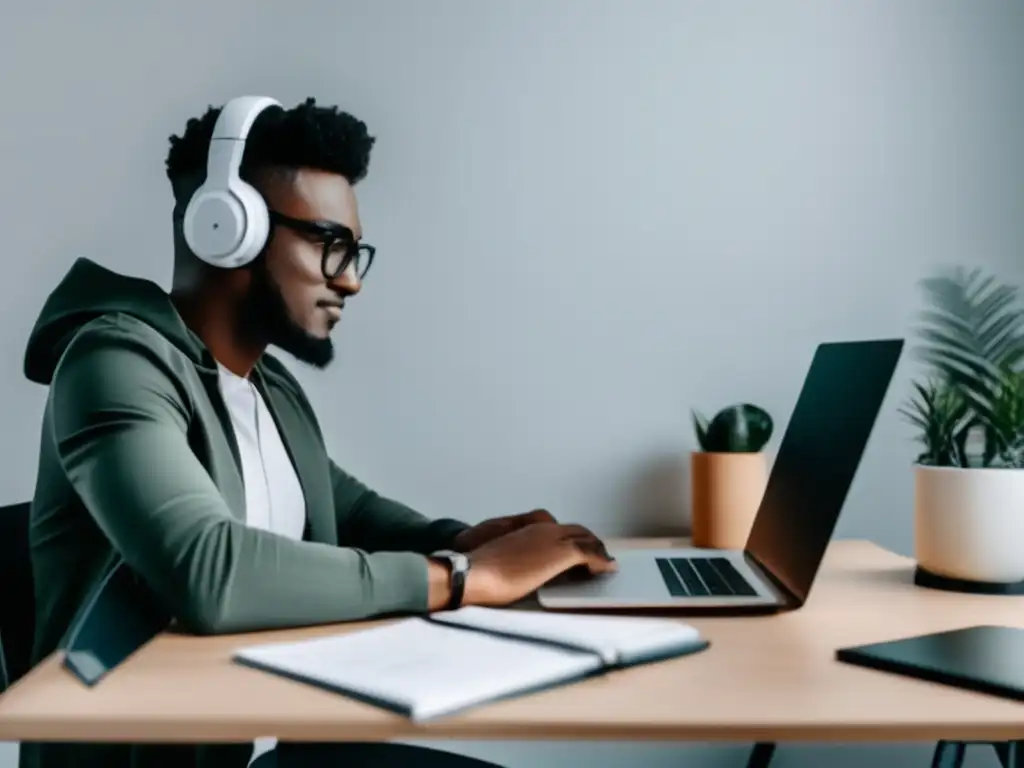 Freelancer organizado en su escritorio Freelancer en escritorio con herramientas de gestión financiera para freelancers