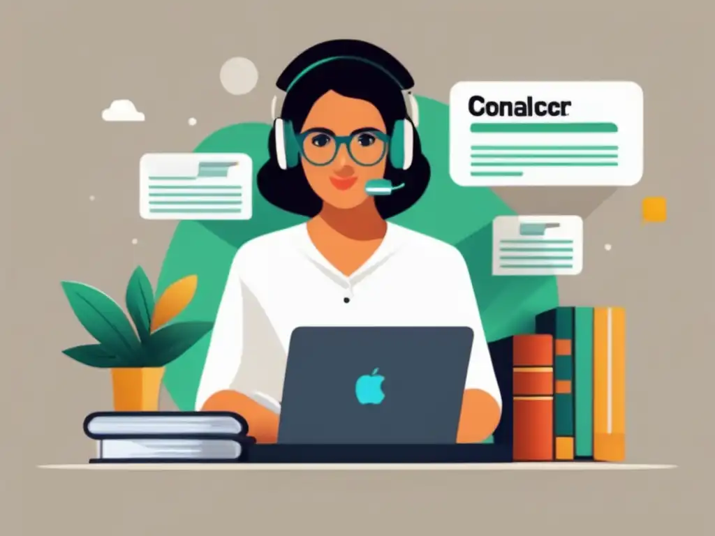 Freelancer responsable trabajando en documentación financiera Ilustración de freelancer trabajando responsablemente en documentos financieros