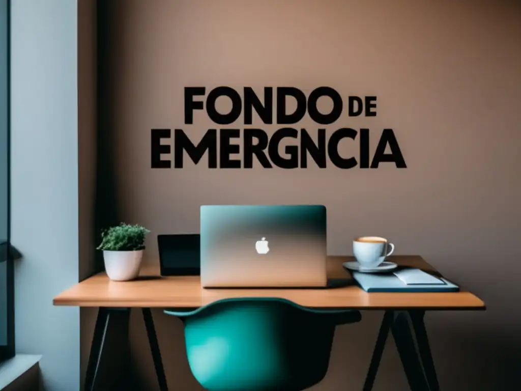 Freelancer organizado y enfocado Imagen: Freelancer en un escritorio organizado, con un póster