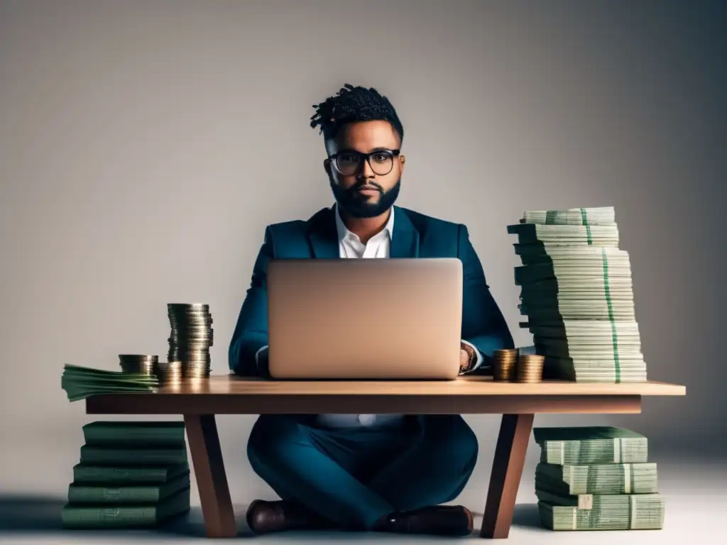 Freelancer planeando finanzas Freelancer pensando en planificación financiera a largo plazo para comprar propiedad