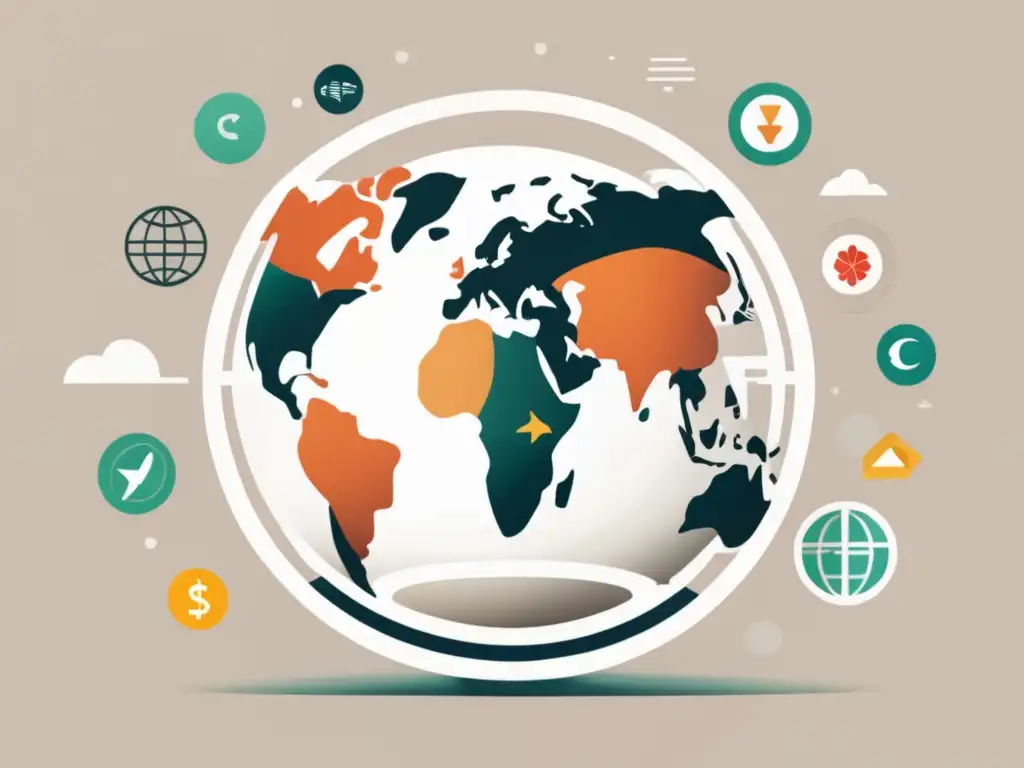 Oportunidades globales para freelancers Globe con monedas flotantes: acceso internacional y moneda de cobro para freelancers