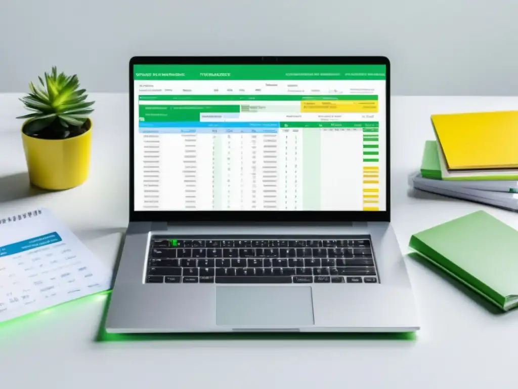 Laptop y hoja de cálculo para impuestos Laptop con software para preparar y enviar declaración de impuestos para freelancers