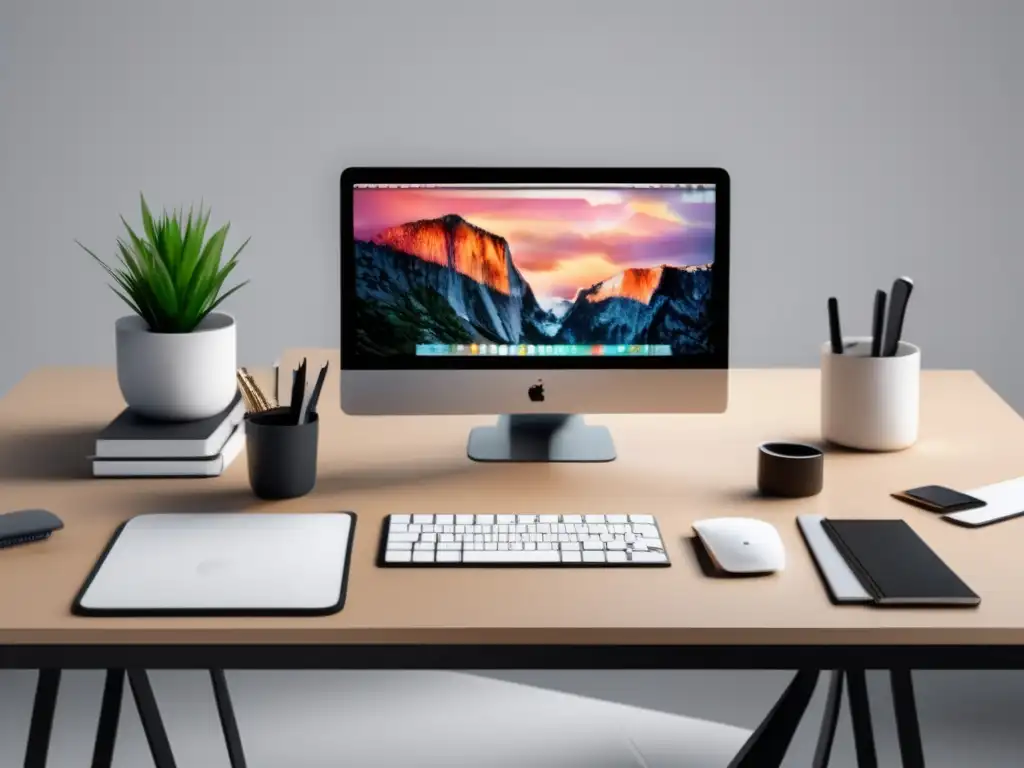 Espacio de trabajo minimalista y eficiente Espacio de trabajo de freelancer con deducciones fiscales para freelancers