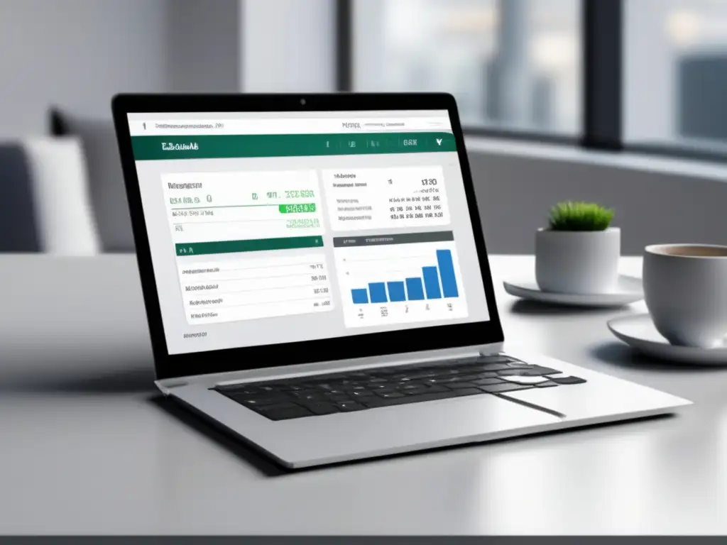 Calculadora de impuestos en laptop Laptop minimalista con app de calculadora mostrando cálculos de impuestos para freelancers
