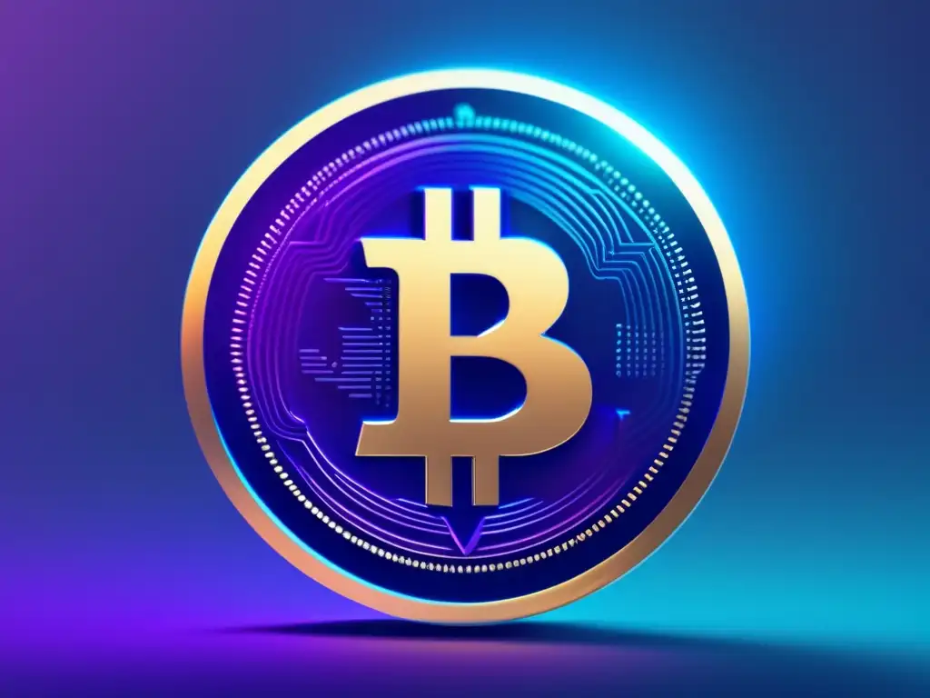 Criptomoneda brillante en el aire Ventajas criptomonedas para freelancers: Pago innovador y moderno con elegancia