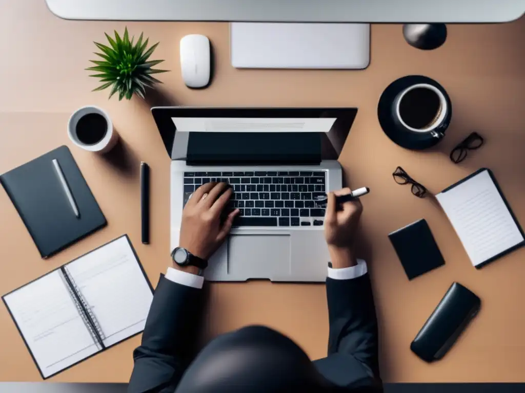 Freelancer negociando en escritorio moderno Estrategias clave para negociar tarifas más altas en contratos como freelancer