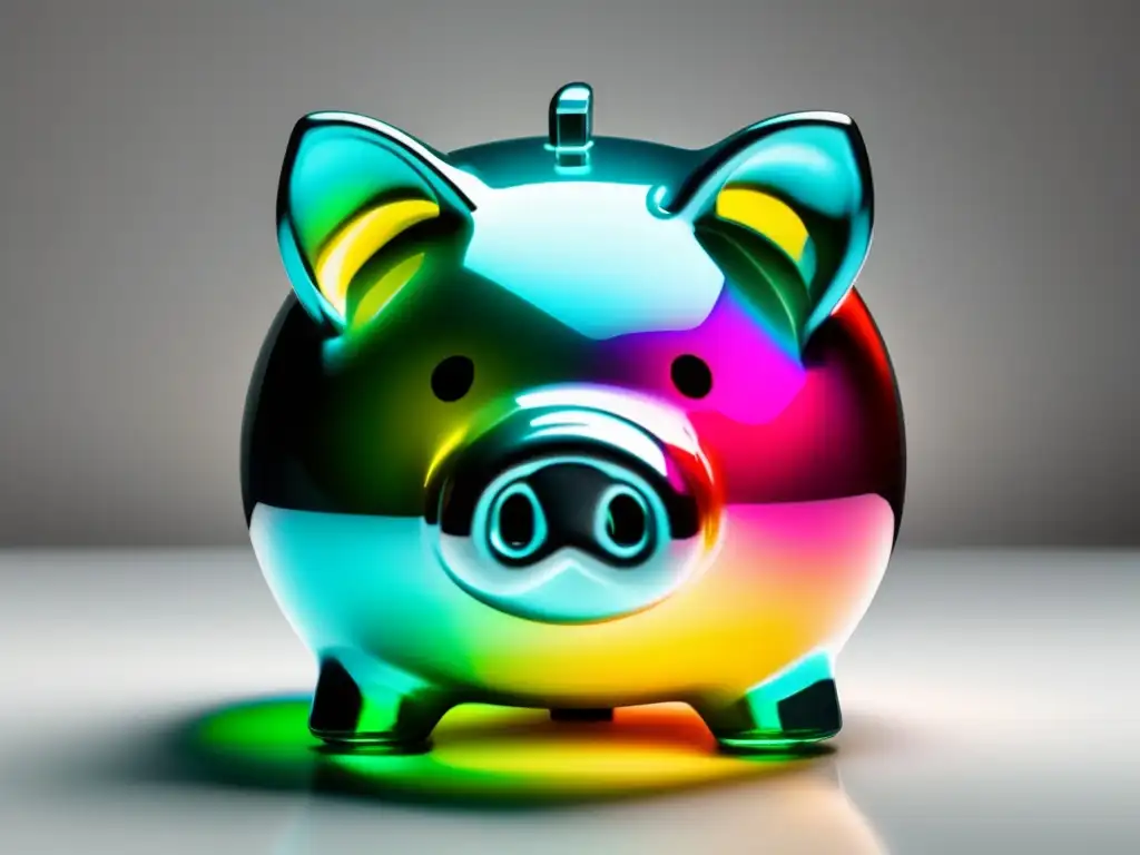 Ahorro financiero moderno Piggy bank transparente muestra la importancia del colchón financiero en negocio freelance