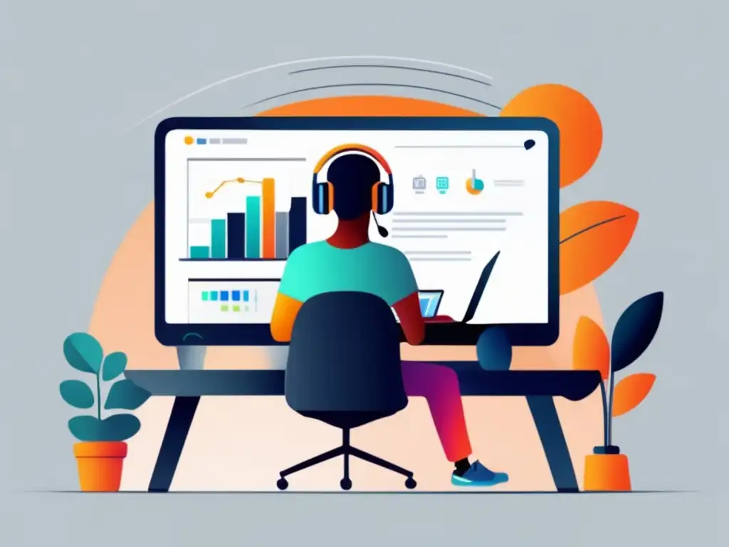 Freelancer en webinar con gráfica financiera Freelancer en webinar de finanzas: independencia financiera para freelancers