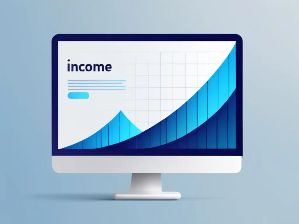 Pantalla minimalista de ingresos por tutoriales online Pantalla minimalista muestra gráfico de ingresos por tutoriales en línea, símbolo de éxito y profesionalismo
