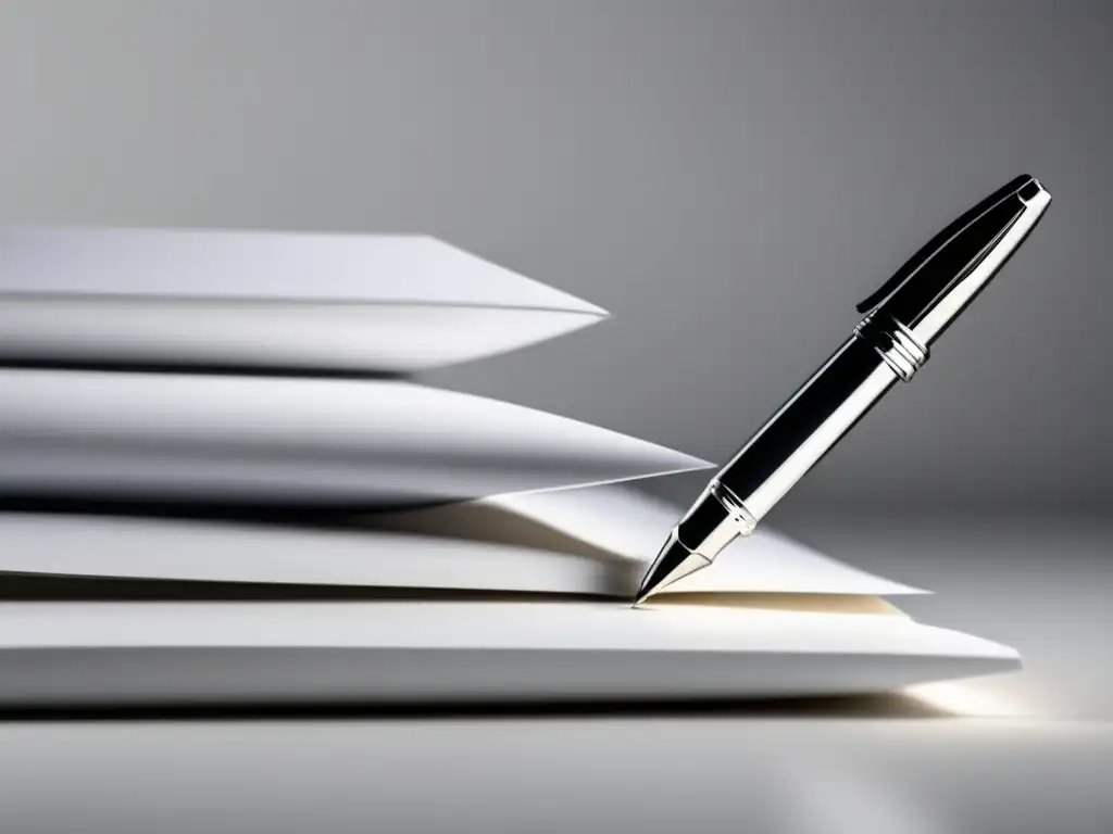 Contrato de freelancing profesional Contrato para freelancers con pen, papeles blancos y estilo minimalista