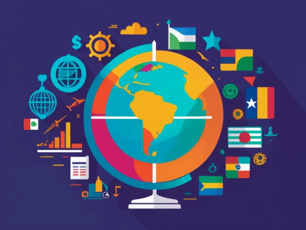 Planificación tributaria para freelancers en América Latina Planificación tributaria para freelancers en Latinoamérica con iconos relacionados alrededor de un globo destacando la región