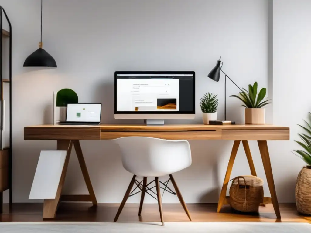 Espacio de trabajo minimalista con ingresos pasivos Imagen de ingresos pasivos para freelancers en un espacio de trabajo minimalista -