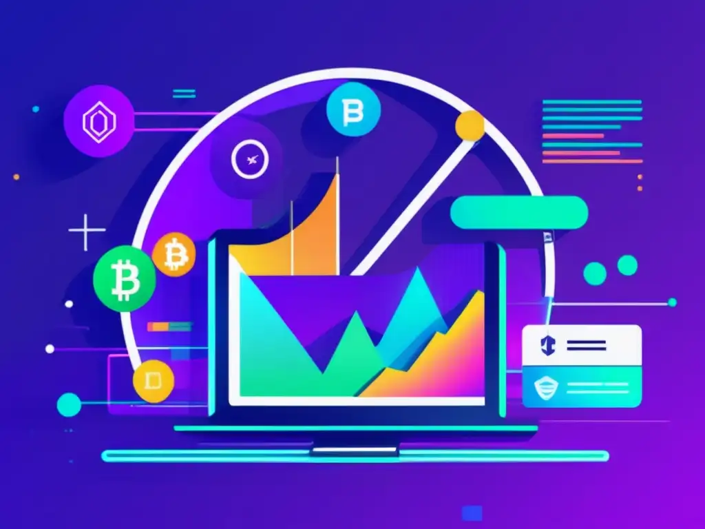 Interfaz futurista de criptomonedas en fondo blanco Convertir ingresos de freelancer en criptomonedas en una imagen minimalista y moderna
