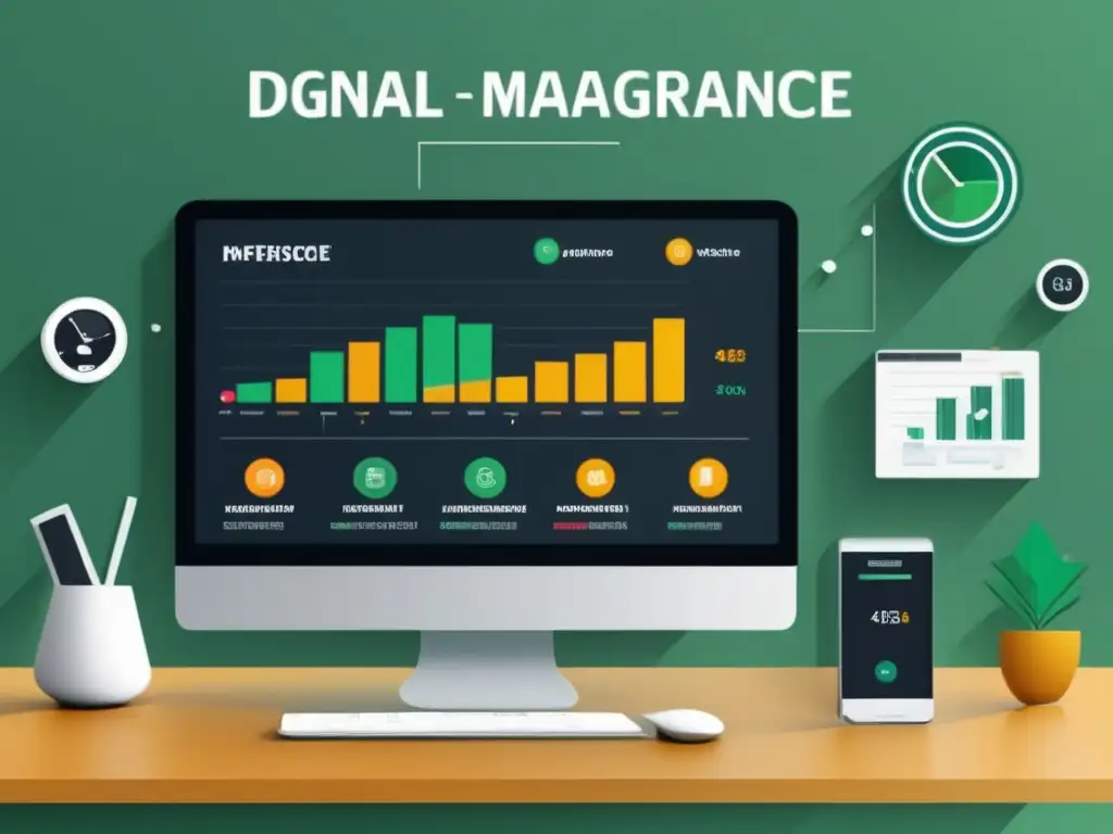 Espacio de trabajo financiero minimalista Imagen de software de gestión financiera para freelancers con diferentes monedas