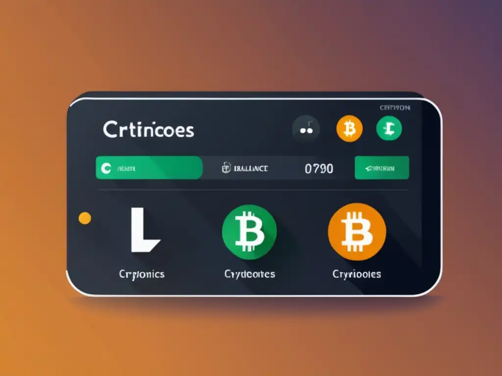 Interfaz de billetera digital con criptomonedas Interfaz elegante de billetera digital con criptomonedas, ideal para aumentar rentabilidad freelance