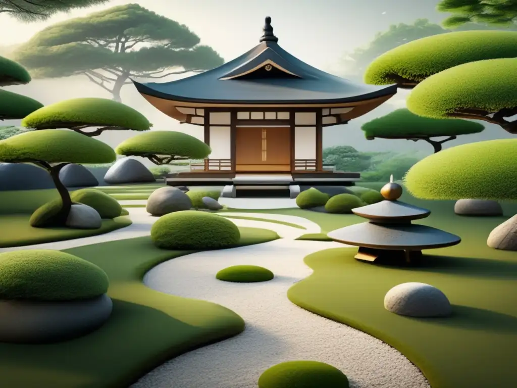 Jardín Zen japonés de estilo minimalista Jardín Zen en Japón: Planificación financiera para freelancers en Asia