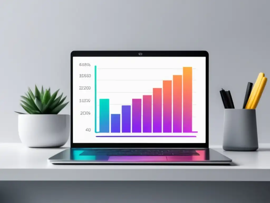 Laptop minimalista con gráfico de ingresos pasivos Laptop minimalista con gráfica de ingresos pasivos para freelancers