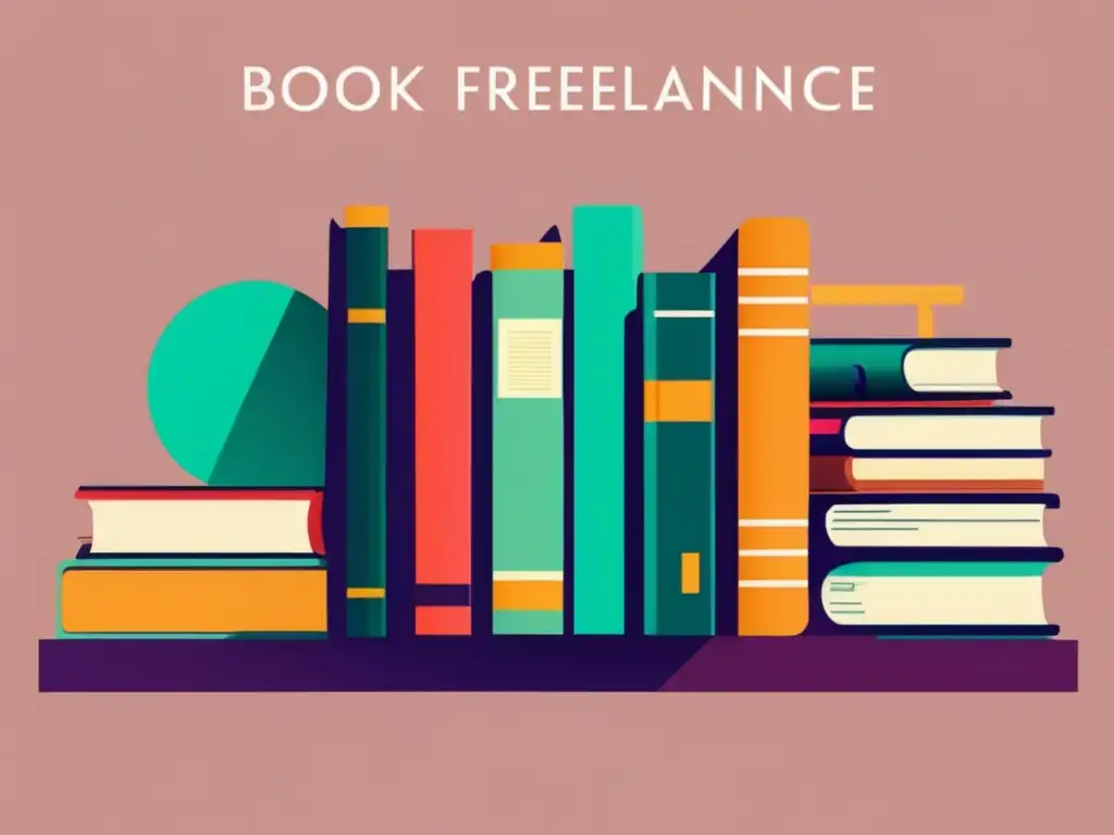 Libros financieros para freelancers Libros de finanzas para freelancers, imagen minimalista con libros vibrantes y consejos prácticos