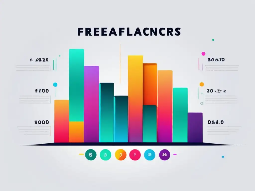 Metas financieras para freelancers Gráfico de barras colorido para metas financieras de freelancers