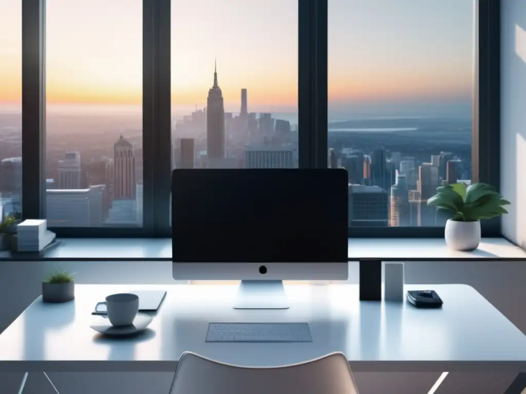 Espacio de trabajo minimalista para freelancers Espacio de trabajo minimalista para freelancers con ahorro financiero durante períodos de baja actividad