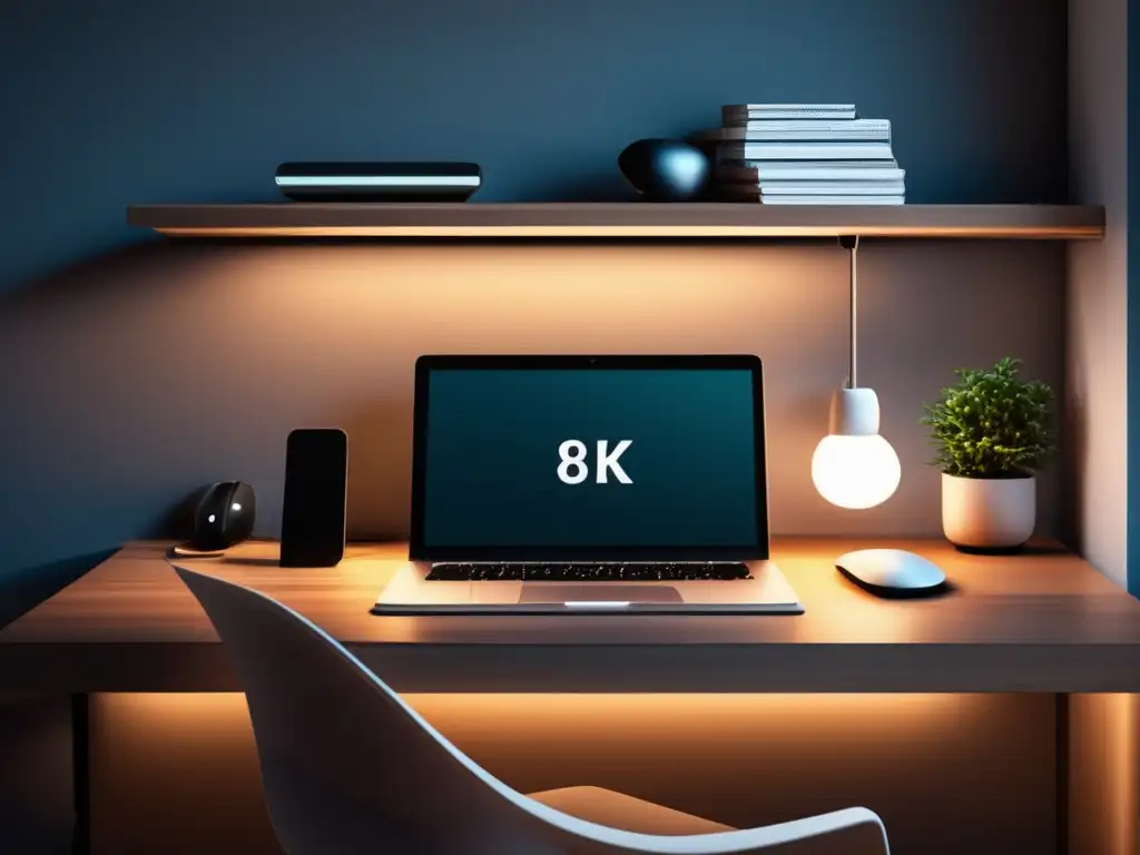 Espacio de trabajo minimalista inspirador Minimalista oficina en casa con escritorio de madera, laptop, teclado compacto y ratón inalámbrico