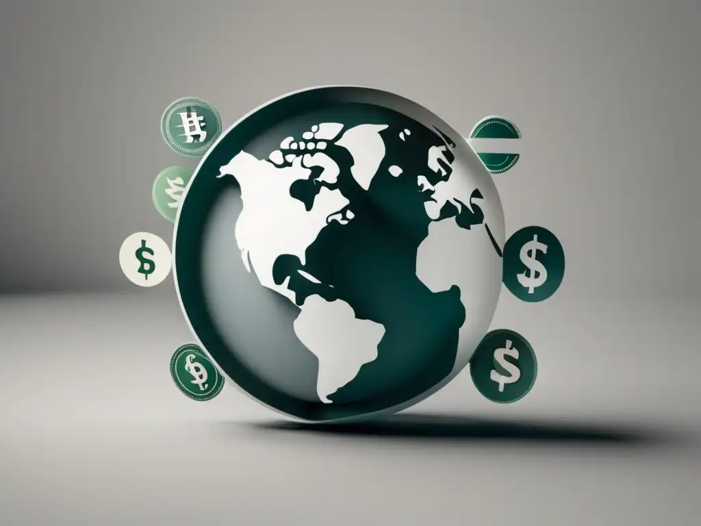 Globo con símbolos de monedas flotantes Beneficios de facturar en diferentes monedas como freelancer