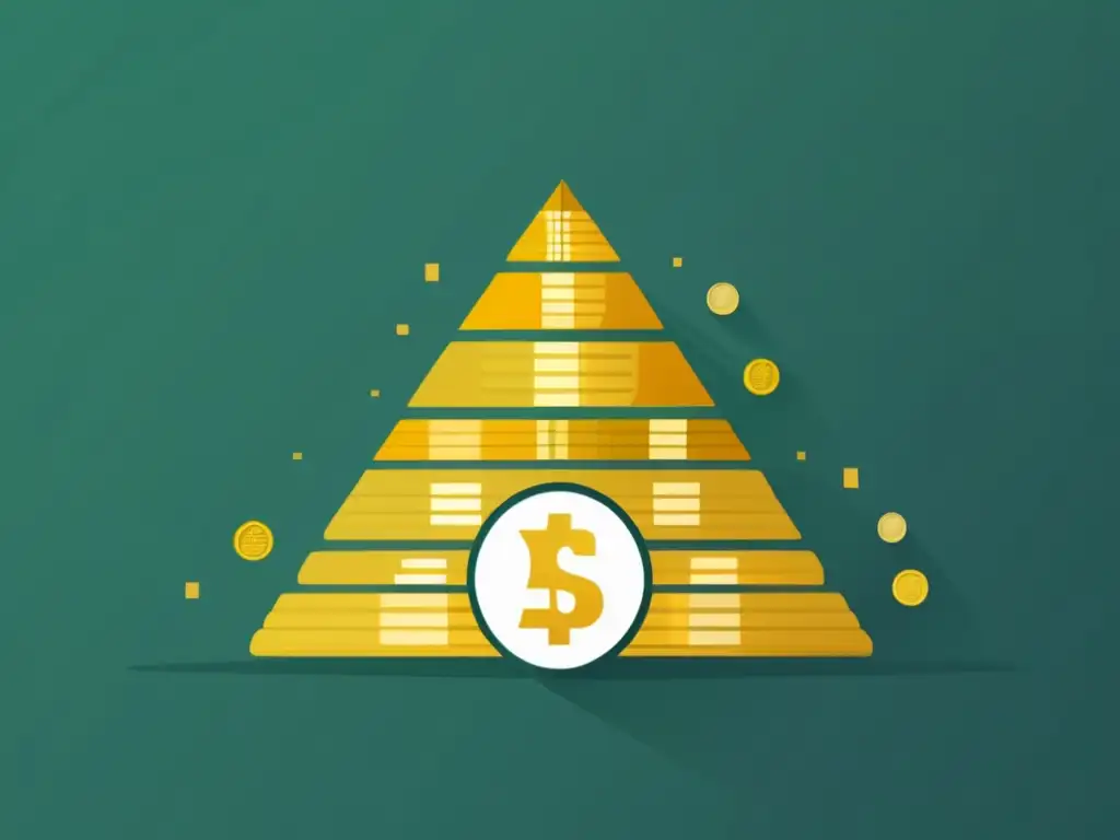 Pirámide de monedas: diversifica tus ingresos Fondo de emergencia para freelancers con monedas en forma de pirámide