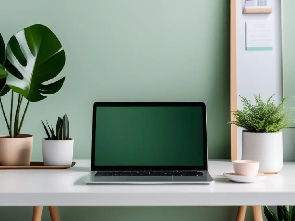 Espacio de trabajo minimalista y organizado Oficina en casa organizada y minimalista, con deducciones fiscales para freelancers