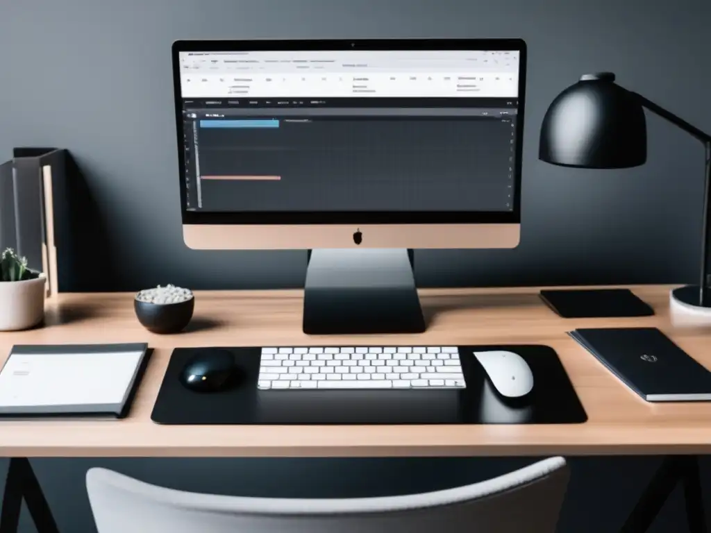 Oficina minimalista y ordenada con ingresos pasivos Oficina minimalista con ingresos pasivos para freelancers
