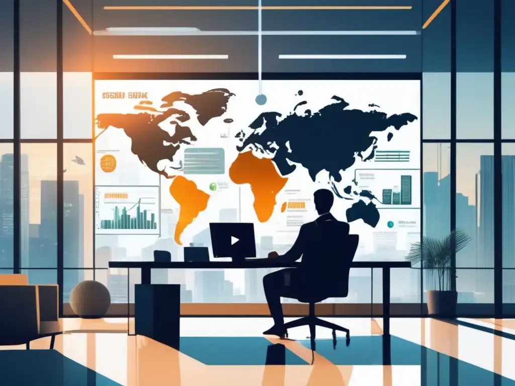 Espacio de oficina moderno y minimalista Oficina moderna con gestión financiera para freelancers en diferentes zonas horarias