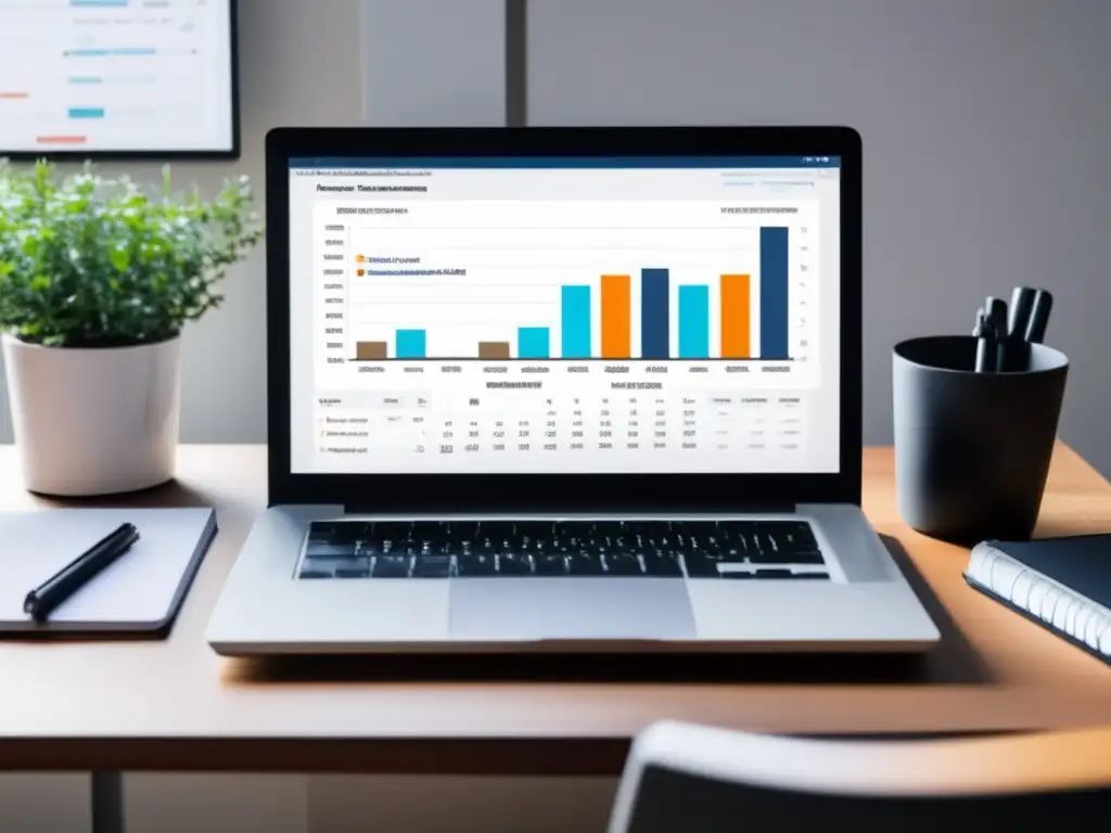 Escritorio organizado para gestionar finanzas - Escritorio organizado con laptop, notas y calendario, resolución de conflictos financieros con clientes freelance