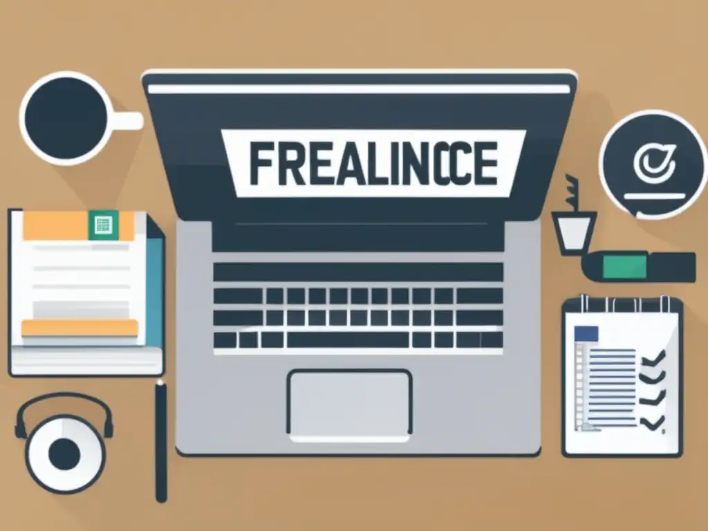 Oportunidades de freelance y generación de ingresos pasivos Oportunidades freelance con laptop y planificación financiera (110 caracteres)