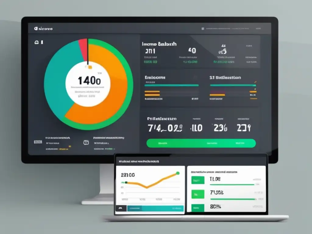 Dashboard financiero del freelancer Dashboard digital minimalista que muestra ingresos y gastos de un freelancer